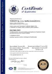 Certyfikat ISO 9001:2015